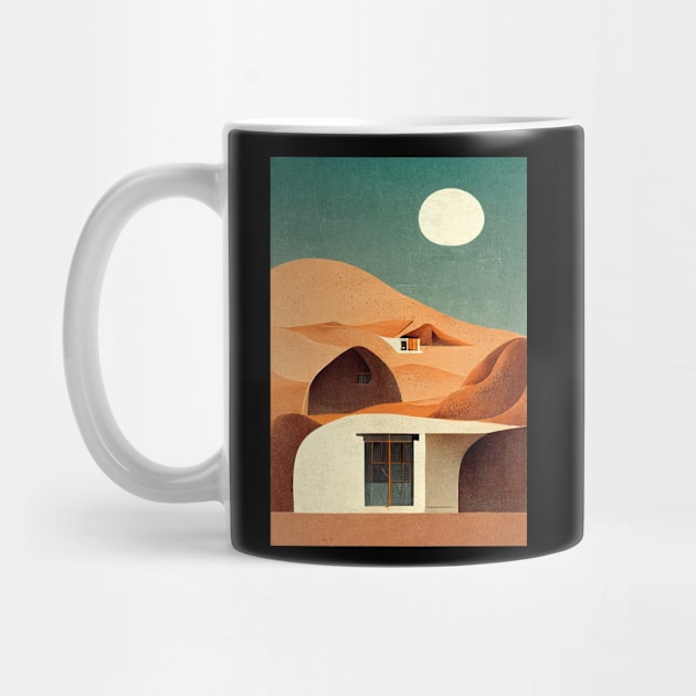 Desert House under Moonshine by deificusArt